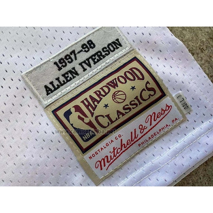 Camiseta Philadelphia 76ers Allen Iverson #3 Mitchell & Ness 1997-98 Tattoo Blanco